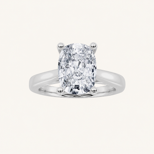 2CT Elongated Cushion Cut Lab Grown Diamond Solitaire Ring