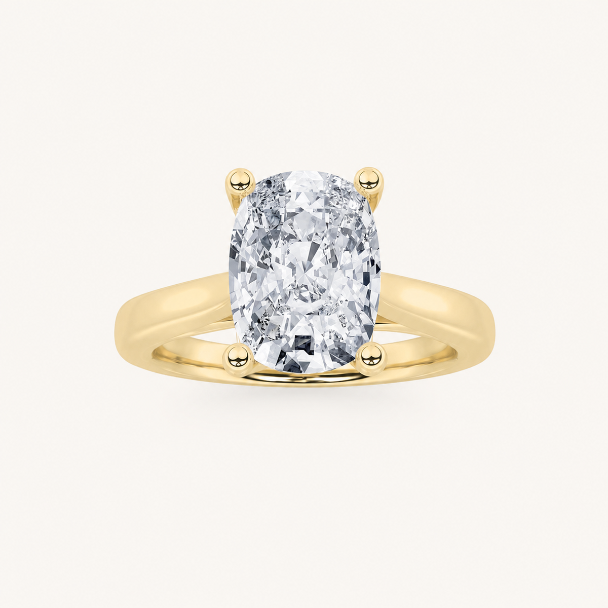 2CT Elongated Cushion Cut Lab Grown Diamond Solitaire Ring
