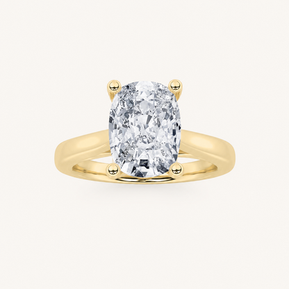 2CT Elongated Cushion Cut Lab Grown Diamond Solitaire Ring