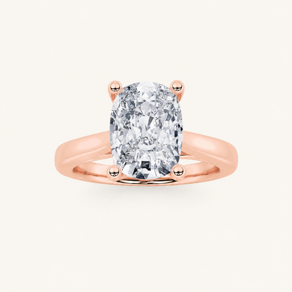2CT Elongated Cushion Cut Lab Grown Diamond Solitaire Ring