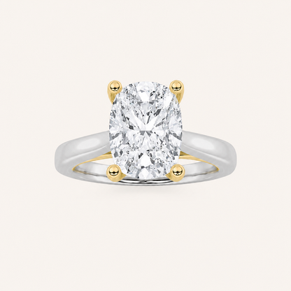 2CT Elongated Cushion Cut Lab Grown Diamond Solitaire Ring