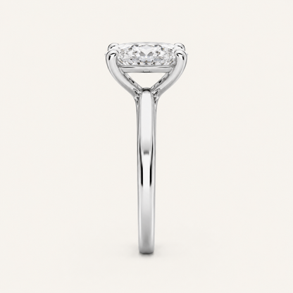 2CT Elongated Cushion Cut Lab Grown Diamond Solitaire Ring