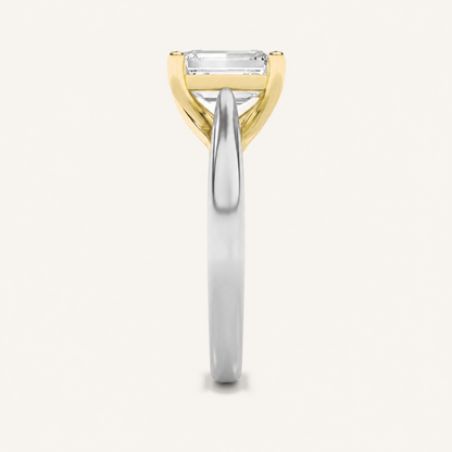 1.5CT Emerald Cut Lab Grown Diamond Solitaire Ring