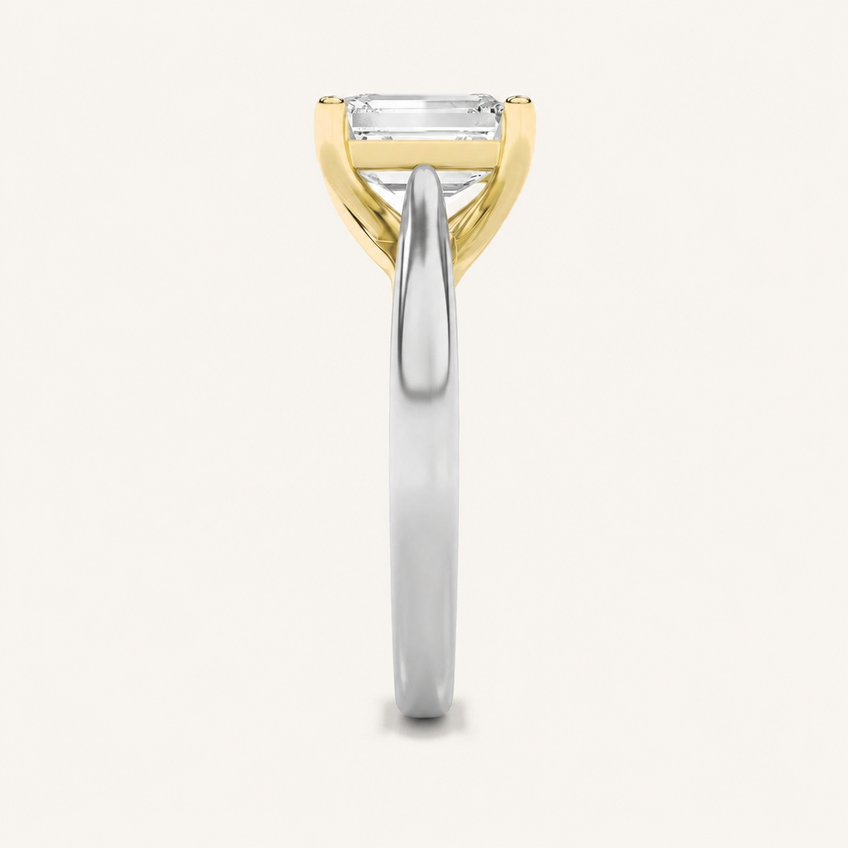 3CT Emerald Cut Lab Grown Diamond Solitaire Ring