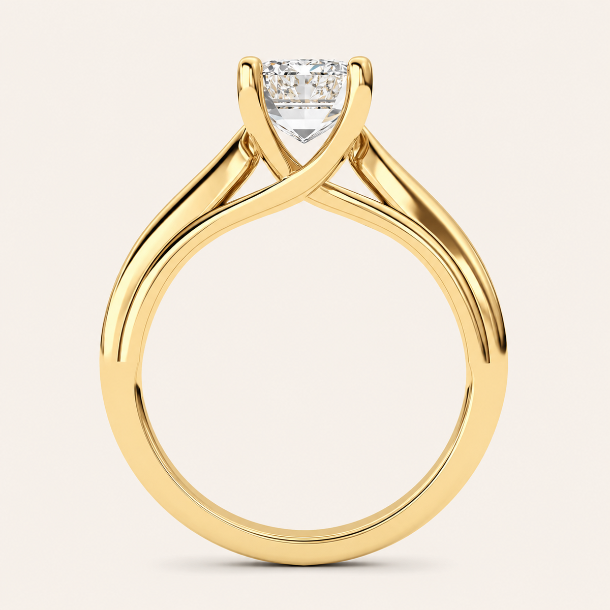2CT Emerald Cut Lab Grown Diamond Solitaire Ring