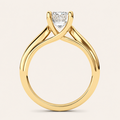 2CT Emerald Cut Lab Grown Diamond Solitaire Ring