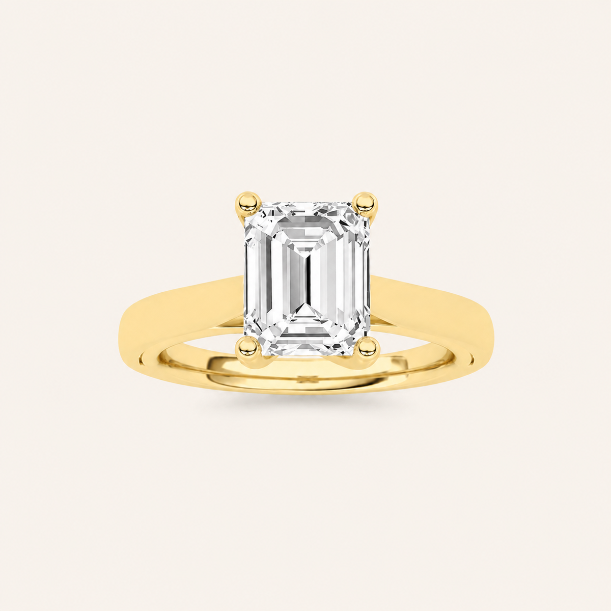 2CT Emerald Cut Lab Grown Diamond Solitaire Ring