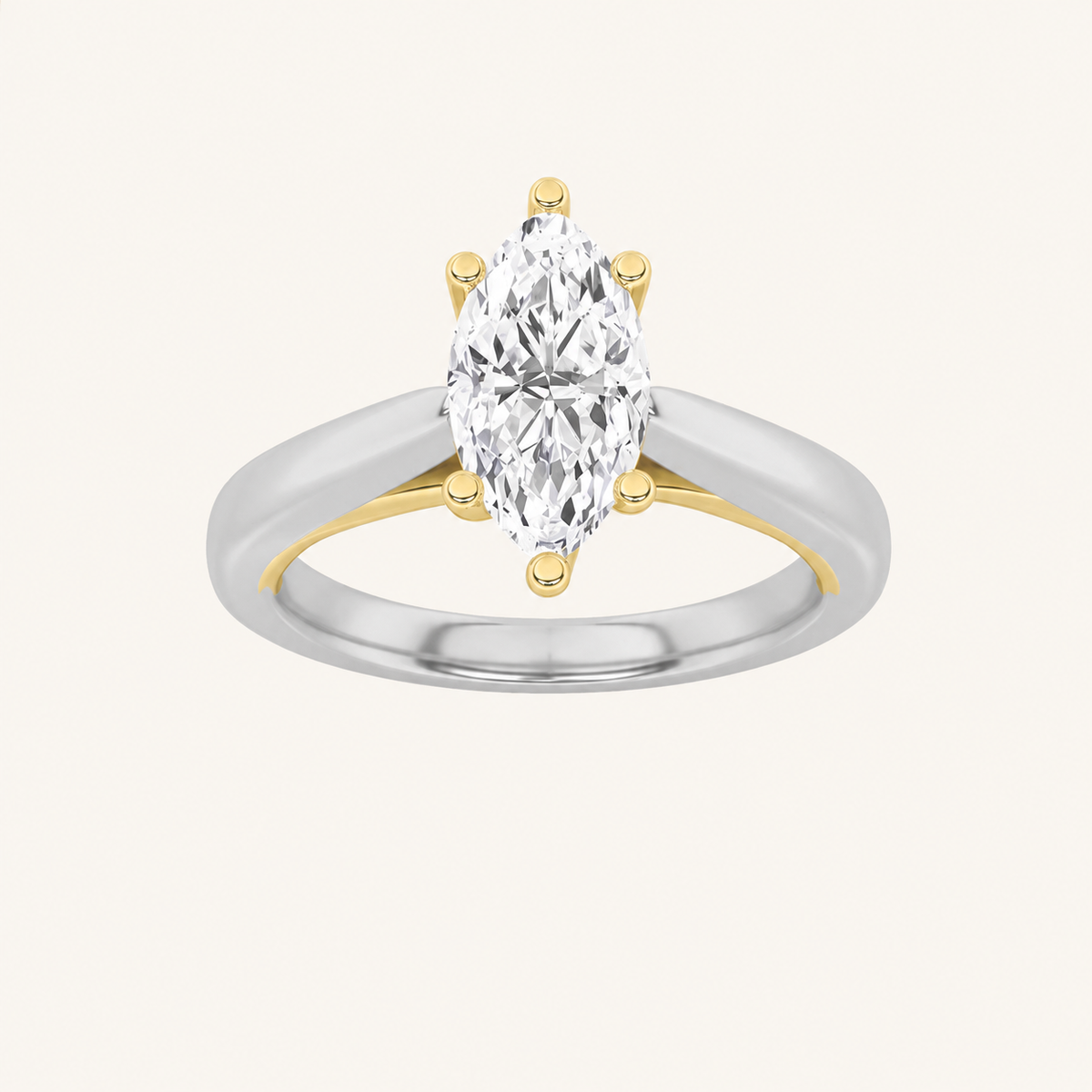 1CT Marquise Cut Lab Grown Diamond Solitaire Ring