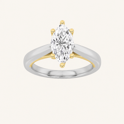 1CT Marquise Cut Lab Grown Diamond Solitaire Ring