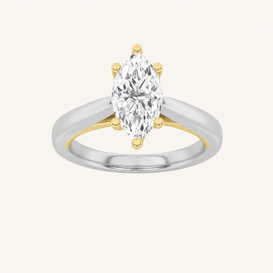 1CT Marquise Cut Lab Grown Diamond Solitaire Ring