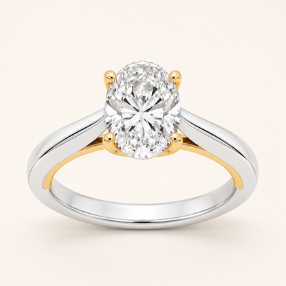 2CT Oval Cut Lab Grown Diamond Solitaire Ring