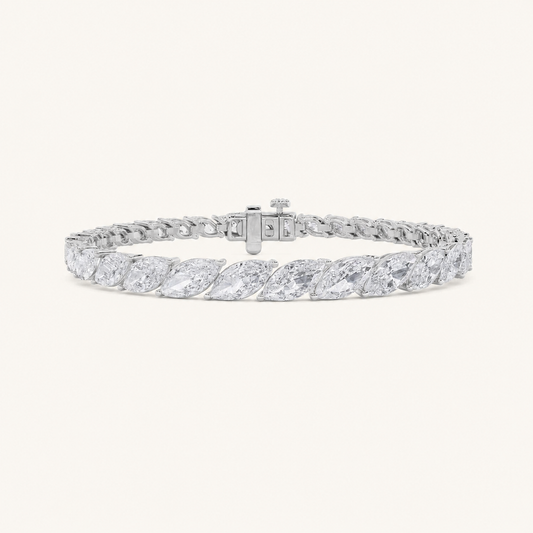 13CT Marquise Cut Lab Grown Diamond Tennis Bracelet