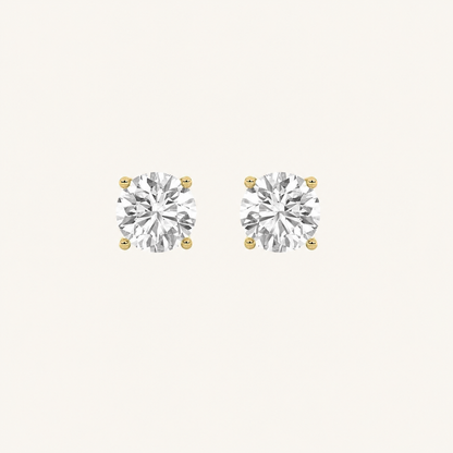 1CT Round Cut Lab Grown Diamond Stud Earrings