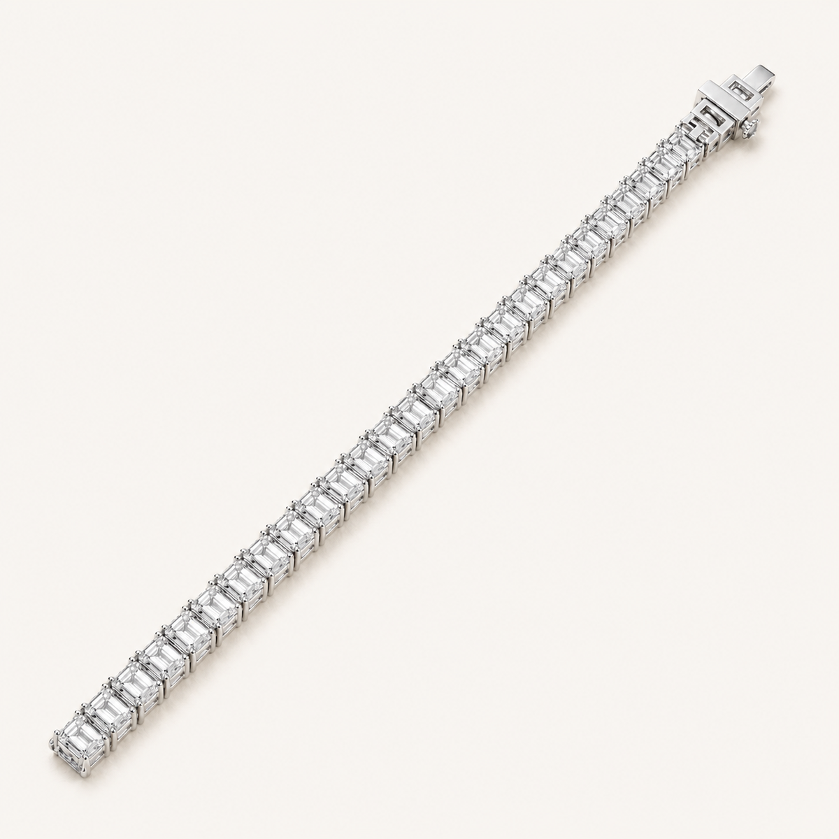 8.5CT Emerald Cut Lab Grown Diamond Tennis Bracelet