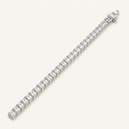 8.5CT Emerald Cut Lab Grown Diamond Tennis Bracelet