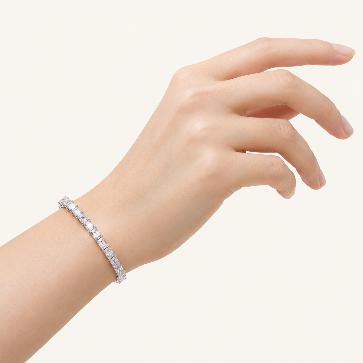 11CT Emerald Cut Lab Grown Diamond Tennis Bracelet