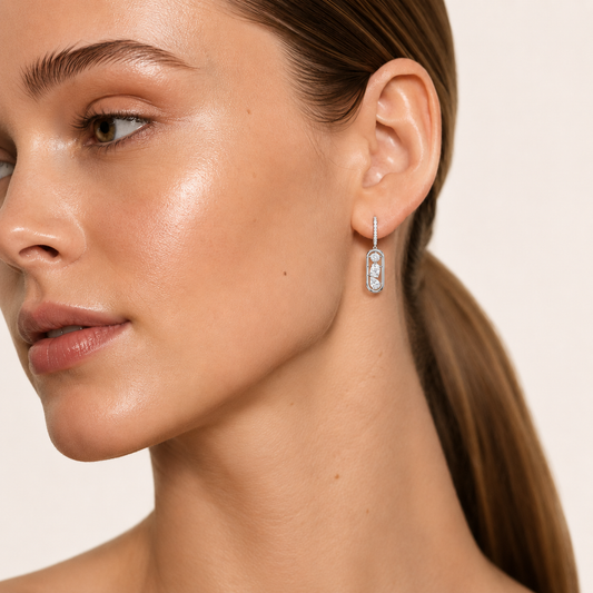 1.5CT Mixed Cut Lab Grown Diamond Paperclip Dangle Earrings