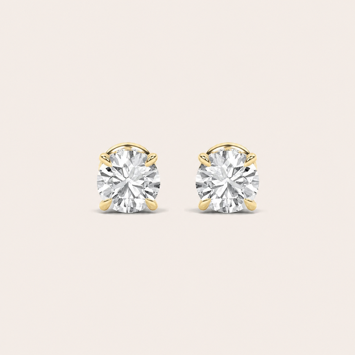 3CT Round Cut Lab Grown Diamond Hidden Halo Stud Earrings