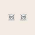 3CT Princess Cut Lab Grown Diamond Hidden Halo Stud Earrings