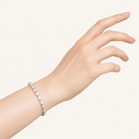 6CT Pear Cut Lab Grown Diamond Tennis Bracelet