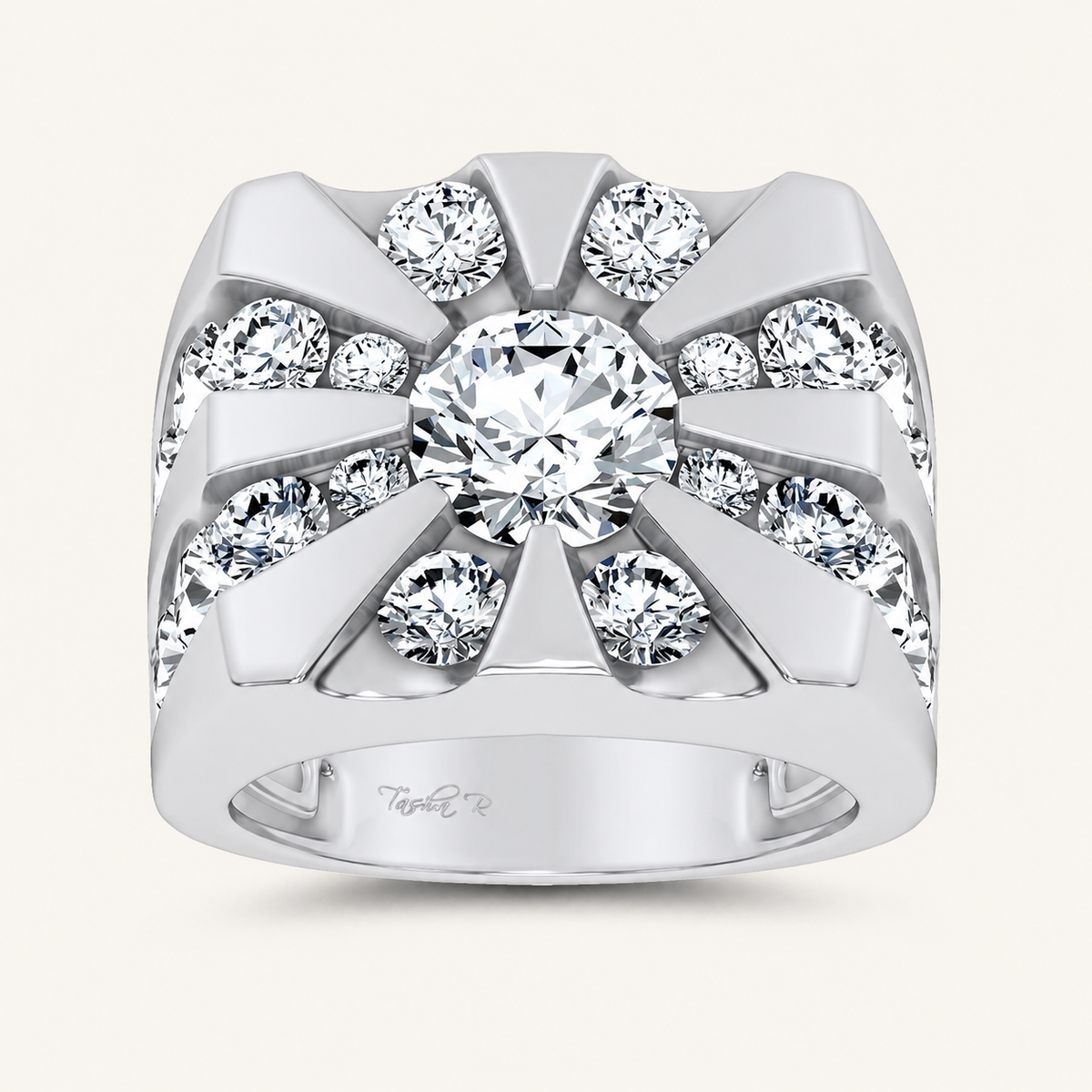 5CT Round Certified Lab Grown Diamond Men's Ring