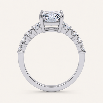3.75CT Radiant Cut Lab Grown Diamond Cluster Ring