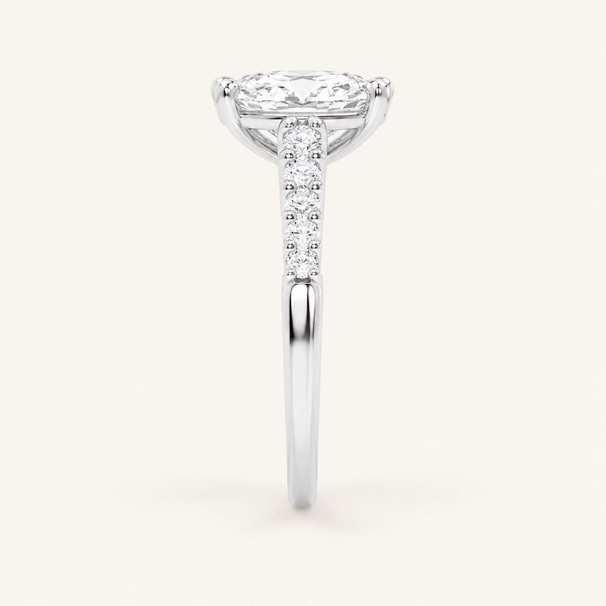 3.75CT Oval Cut Lab Grown Diamond Cluster Ring