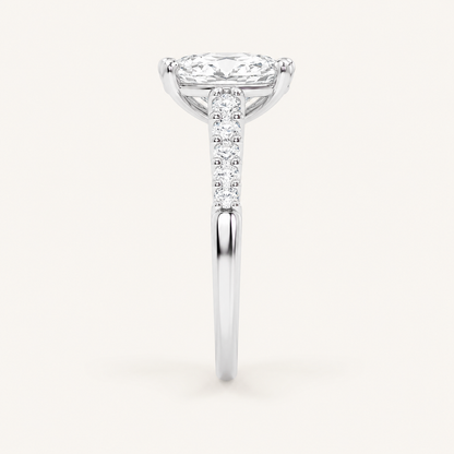 3.75CT Oval Cut Lab Grown Diamond Cluster Ring