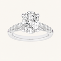 3.75CT Oval Cut Lab Grown Diamond Cluster Ring
