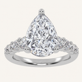 3.75CT Pear Cut Lab Grown Diamond Cluster Ring
