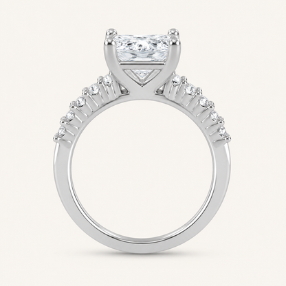 3.75CT Princess Cut Lab Grown Diamond Cluster Ring