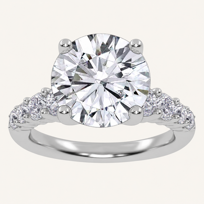 3.75CT Round Cut Lab Grown Diamond Cluster Ring