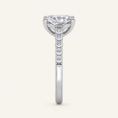 3.75CT Round Cut Lab Grown Diamond Cluster Ring