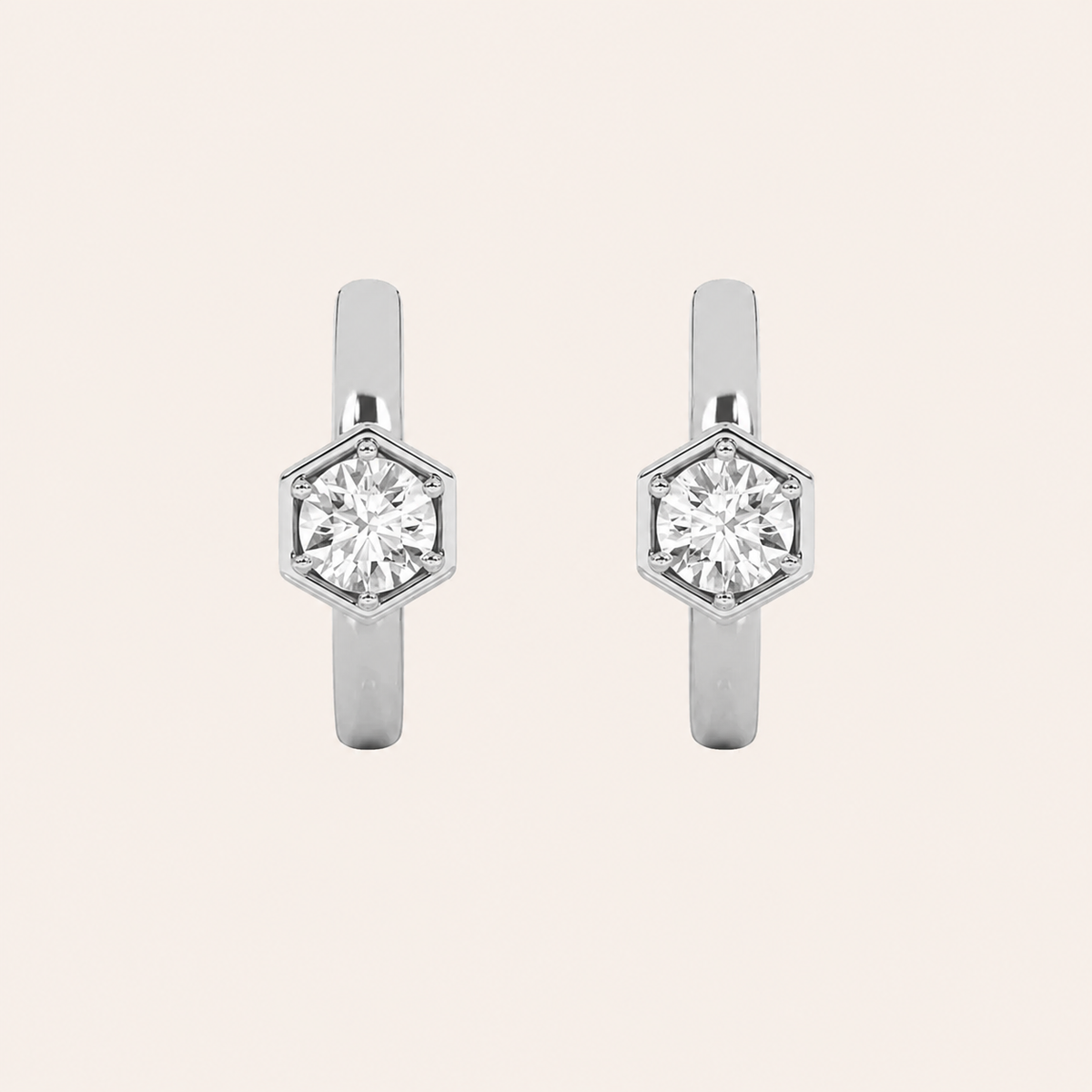 0.50CT Round Cut Lab Grown Diamond Hoop Earrings