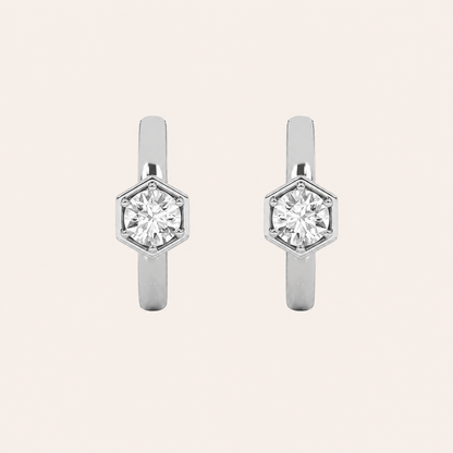 0.50CT Round Cut Lab Grown Diamond Hoop Earrings