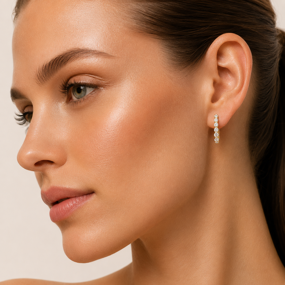 6CT Round Cut Lab Grown Diamond Inside Out Hoop Earrings
