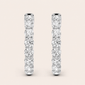 5CT Round Cut Lab Grown Diamond Inside Out Hoop Earrings