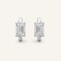 2CT Emerald Cut Lab Grown Diamond Huggie Earrings