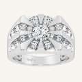 3CT Round Cut Certified Lab Grown Diamond Men's Cluster Ring