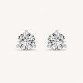1.5CT Round Cut Lab Grown Diamond Three-Prong Martini Stud Earrings