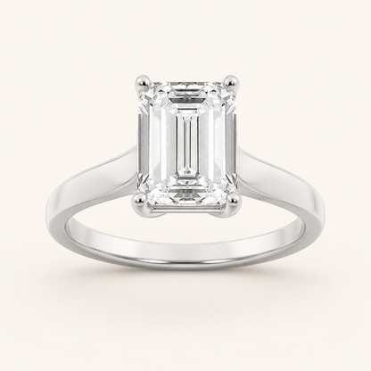 1CT Emerald Cut Lab Grown Diamond Solitaire Ring