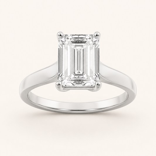 1CT Emerald Cut Lab Grown Diamond Solitaire Ring