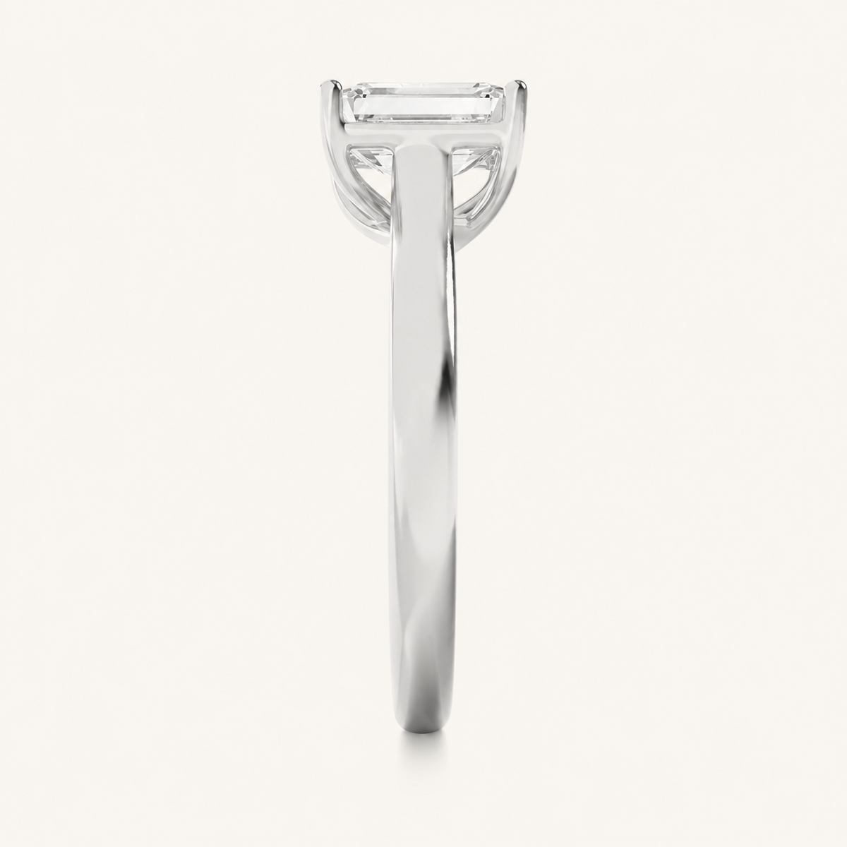 1CT Emerald Cut Lab Grown Diamond Solitaire Ring