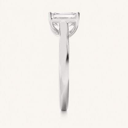 1CT Emerald Cut Lab Grown Diamond Solitaire Ring