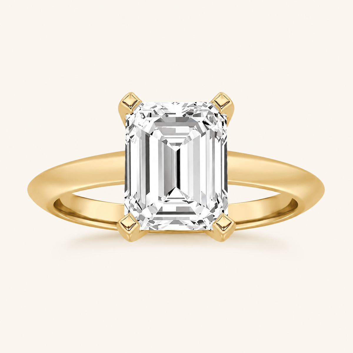 1.5CT Emerald Cut Lab Grown Diamond Solitaire Ring