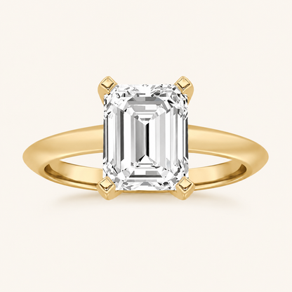 1.5CT Emerald Cut Lab Grown Diamond Solitaire Ring
