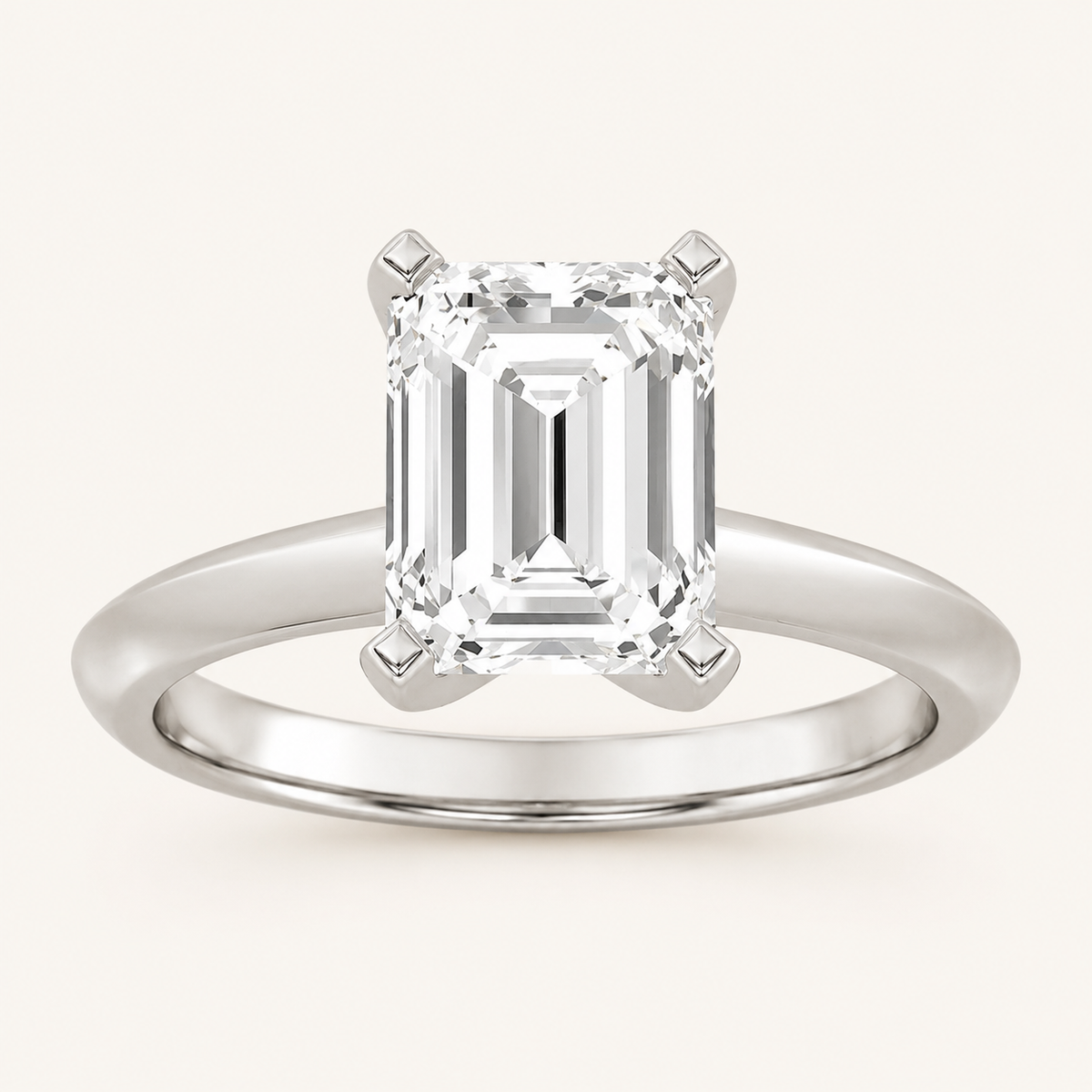 1.5CT Emerald Cut Lab Grown Diamond Solitaire Ring
