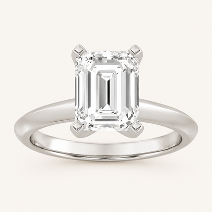 1.5CT Emerald Cut Lab Grown Diamond Solitaire Ring