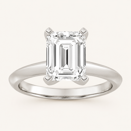 1.5CT Emerald Cut Lab Grown Diamond Solitaire Ring