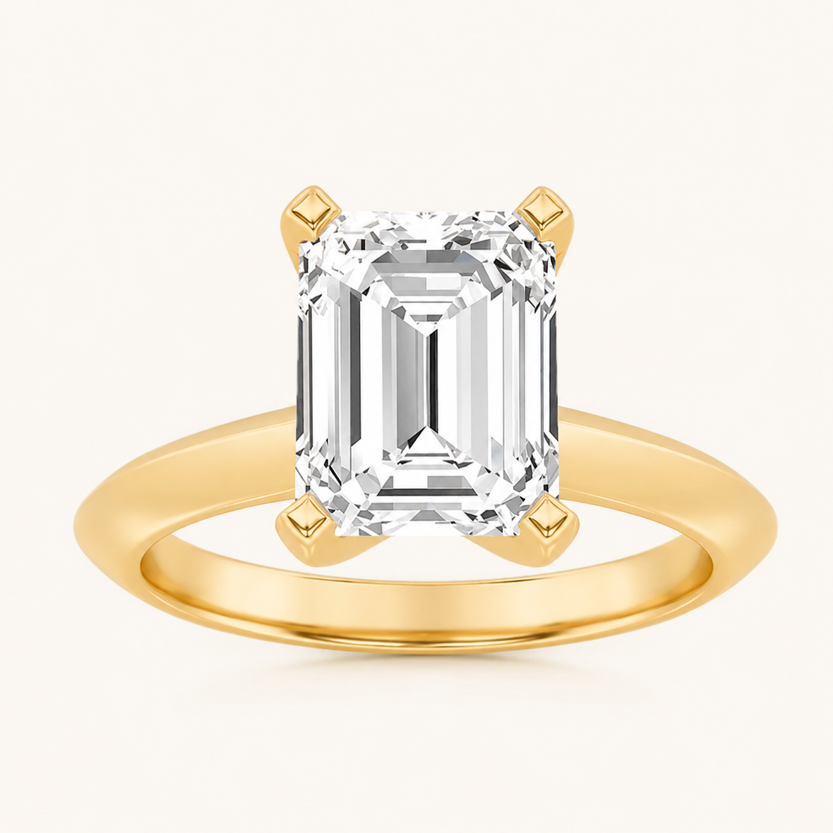 2.5CT Emerald Cut Lab Grown Diamond Solitaire Ring